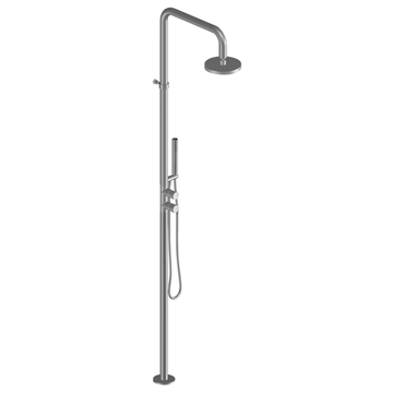 Free Standing Floor-mounted Pillar Thermostatic Shower System with Simbdiam 20 Showerhead 78..145THS by Paini spa Rubinetterie