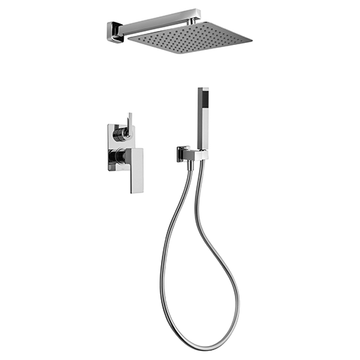Dax R Built-in Mixer with Stainless Steel Shower Head, Shower Arm and Shower Kit with Fixed Holder 84..433DR by Paini spa Rubinetterie