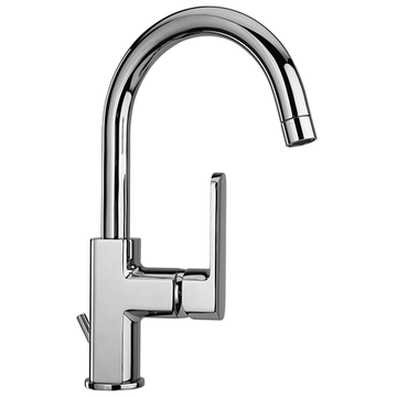 Ovo Single-lever Basin Mixer with Tube Swivel Spout, 1”1/4 Pop-up Waste 86..250 by Paini spa Rubinetterie