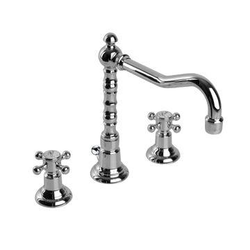 Adams 3-hole Washbasin Mixer with High Swivel Spout and 1" 1/4 Drain 523080 by PALAZZANI