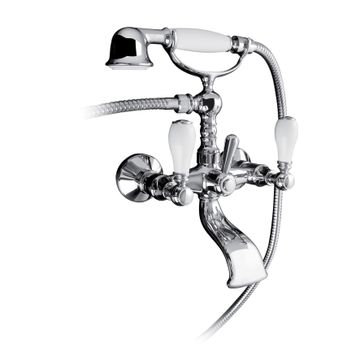 Porter Bath Group with Diverter, Integrated Shower Support, 1.5m Flexible Hose and Shower Head 551020 by PALAZZANI