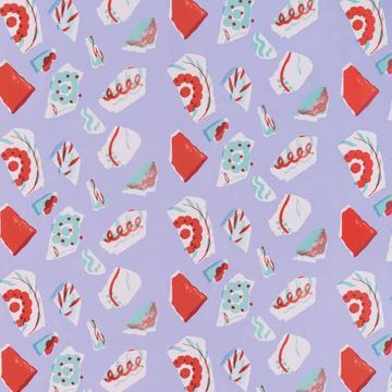 Wallpaper Les Crafties - Mosaique / Red by Petite Friture