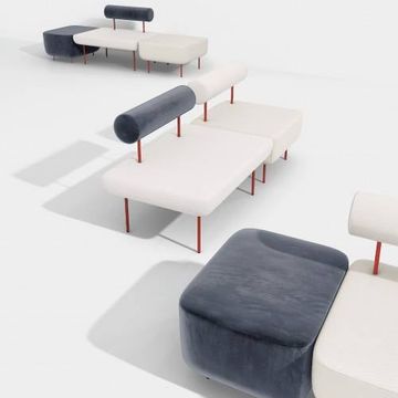 Hoff Medium Armchair - Grey/blue by Petite Friture - view 5