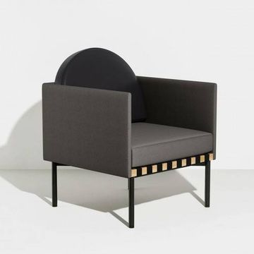 Grid Fauteuil with armrest - Grey/Black by Petite Friture - view 2
