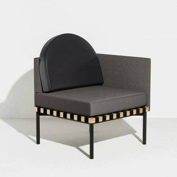 Grid Fauteuil with left armrest - Grey/Black by Petite Friture - view 3