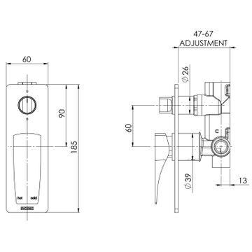 Argo Shower / Bath Diverter Mixer by Phoenix Tapware - view 3