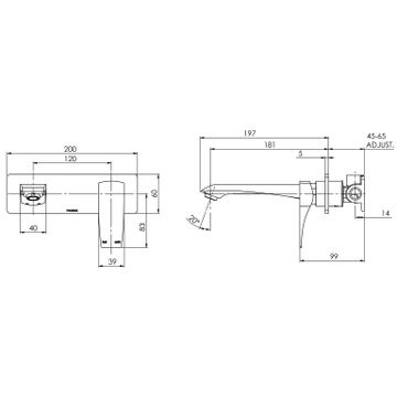 Argo Wall Basin Mixer Set 180mm by Phoenix Tapware - view 3