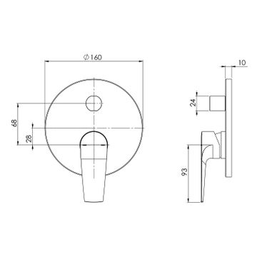 Arlo Shower / Bath Diverter Mixer (Trim Kit Only) by Phoenix Tapware - view 3