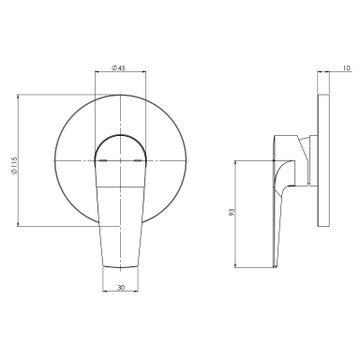 Arlo Shower / Wall Mixer (Trim Kit Only) by Phoenix Tapware - view 3