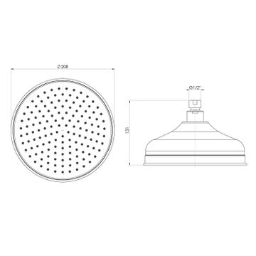 Cromford Shower Rose 210mm by Phoenix Tapware - view 4