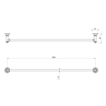 Cromford Single Towel Rail 800mm by Phoenix Tapware - view 3