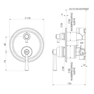 Cromford SwitchMix Shower / Bath Diverter Mixer (Complete Kit) by Phoenix Tapware - view 3