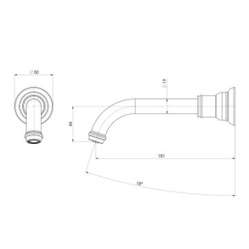 Cromford Wall Basin / Bath Outlet 180mm - Lead Free by Phoenix Tapware - view 3