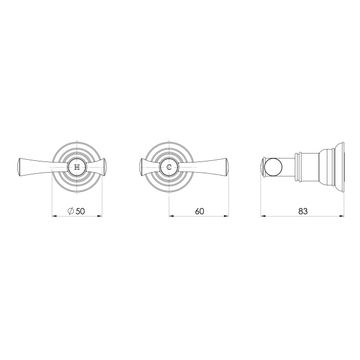 Cromford Wall Top Assemblies - Lead Free by Phoenix Tapware - view 3