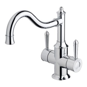 Nostalgia Twin Handle Sink Mixer 230mm Shepherds Crook by Phoenix Tapware