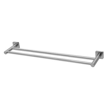 Radii SS 316 Double Towel Rail 600mm Square Plate by Phoenix Tapware