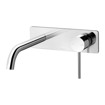 Vivid Slimline Wall Basin Mixer Set 180mm Curved by Phoenix Tapware