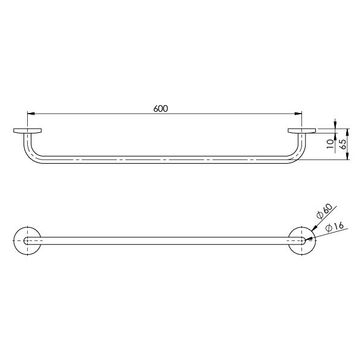 Festival Single Towel Rail 600mm by Phoenix Tapware - view 3