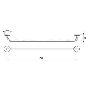 Festival Single Towel Rail 760mm by Phoenix Tapware - view 3