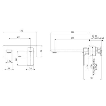 Gloss MKII SwitchMix Wall Basin / Bath Mixer Set (Fit-Off Kit Only) by Phoenix Tapware - view 3