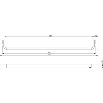 Gloss Single Towel Rail 600mm by Phoenix Tapware - view 3