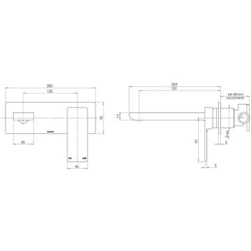 Gloss Wall Bath Mixer Set 180mm by Phoenix Tapware - view 3