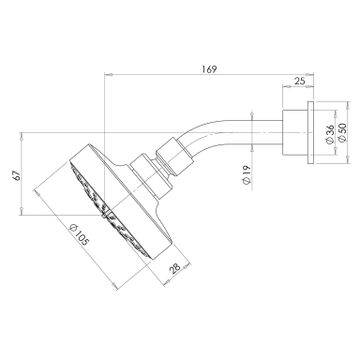 Ivy 3 Function Wall Shower &amp;amp; Arm by Phoenix Tapware - view 3