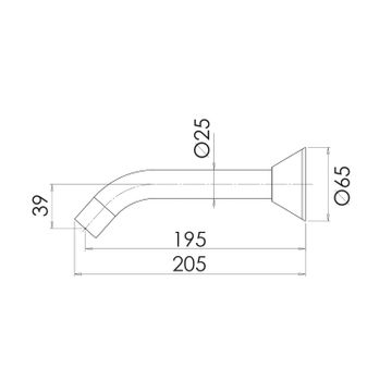 Ivy Bath Outlet 200mm by Phoenix Tapware - view 3