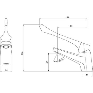 Ivy MKII Extended Handle Fixed Basin Mixer - 6 Star - Lead Free by Phoenix Tapware - view 3