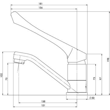 Ivy MKII Extended Handle Swivel Basin Mixer - 6 Star - Lead Free by Phoenix Tapware - view 3