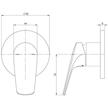 Ivy MKII Shower / Wall Mixer (Trim Kit Only) by Phoenix Tapware - view 3