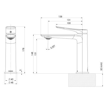 Kusabi Basin Mixer - Lead Free - Tradelink Exclusive by Phoenix Tapware - view 3