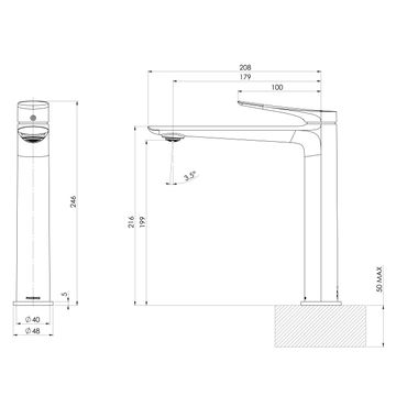 Kusabi Vessel Mixer - Lead Free - Tradelink Exclusive by Phoenix Tapware - view 3