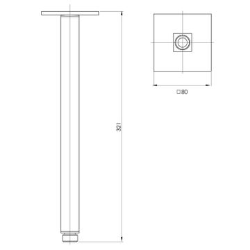 Lexi Ceiling Arm 300mm by Phoenix Tapware - view 3