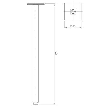 Lexi Ceiling Arm 450mm by Phoenix Tapware - view 3