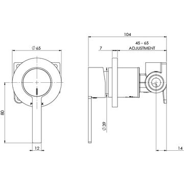 Lexi MKII Shower / Wall Mixer by Phoenix Tapware - view 3