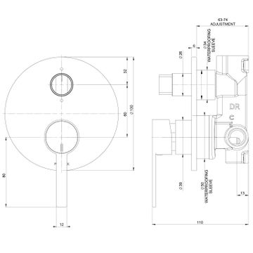 Lexi MKII SwitchMix Shower / Bath Diverter Mixer (Fit-Off Kit Only) by Phoenix Tapware - view 3