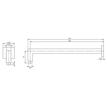 Lexi Shower Arm 400mm Square by Phoenix Tapware - view 3