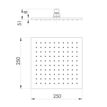 Lexi Shower Rose 250mm Square by Phoenix Tapware - view 3
