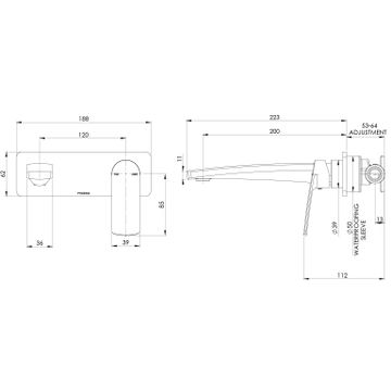 Mekko SwitchMix Wall Basin / Bath Mixer Set 200mm (Fit-Off Kit Only) by Phoenix Tapware - view 3