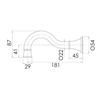 Nostalgia Basin Bath Outlet 180mm Shepherd Crook by Phoenix Tapware - view 3