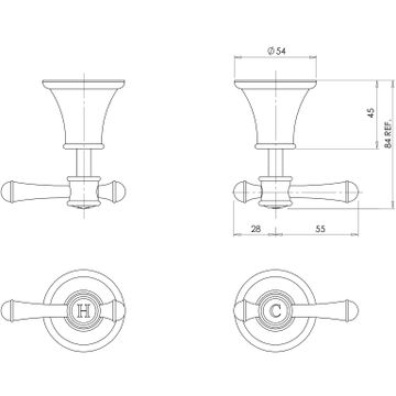Nostalgia Lever Wall Top Assemblies - Lead Free by Phoenix Tapware - view 3