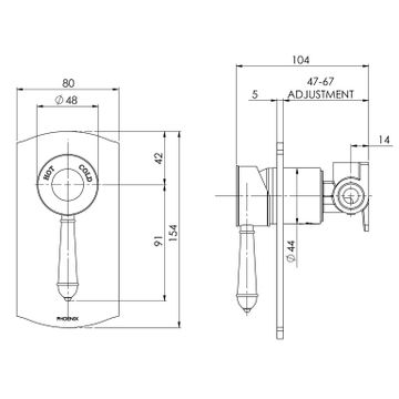Nostalgia Shower / Wall Mixer by Phoenix Tapware - view 3
