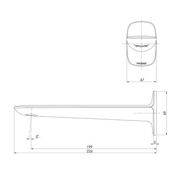 Nuage Wall Basin / Bath Outlet 200mm by Phoenix Tapware - view 3