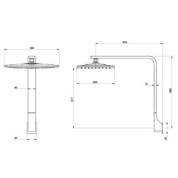 NX Cape Shower Arm &amp;amp; Rose by Phoenix Tapware - view 3