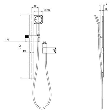 NX Orli Rail Shower by Phoenix Tapware - view 4