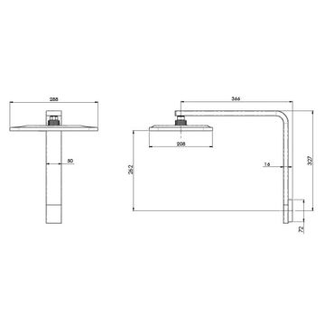 NX Orli Shower Arm &amp;amp; Rose by Phoenix Tapware - view 4