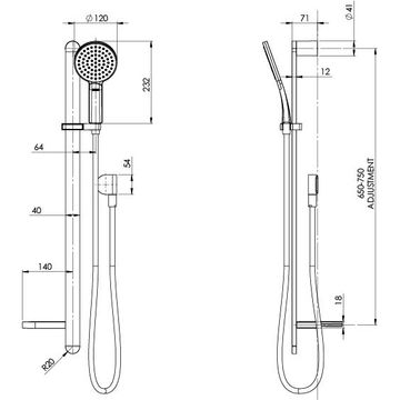 NX Quil Rail Shower by Phoenix Tapware - view 3