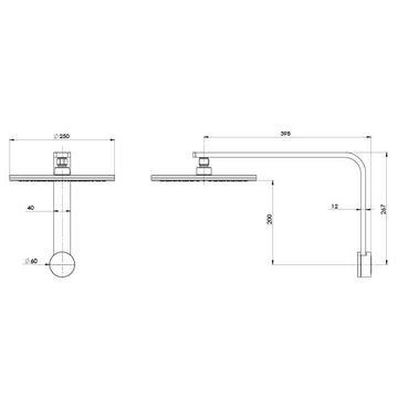 NX Quil Shower Arm &amp;amp; Rose by Phoenix Tapware - view 3