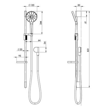 NX Vive Rail Shower by Phoenix Tapware - view 3